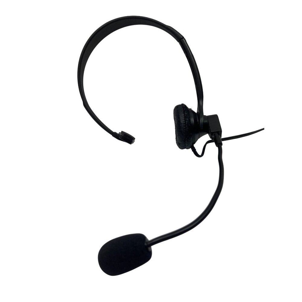 Wired Over-Ear Headset W/ Adjustable Microphone Black Lightweight Design 100e